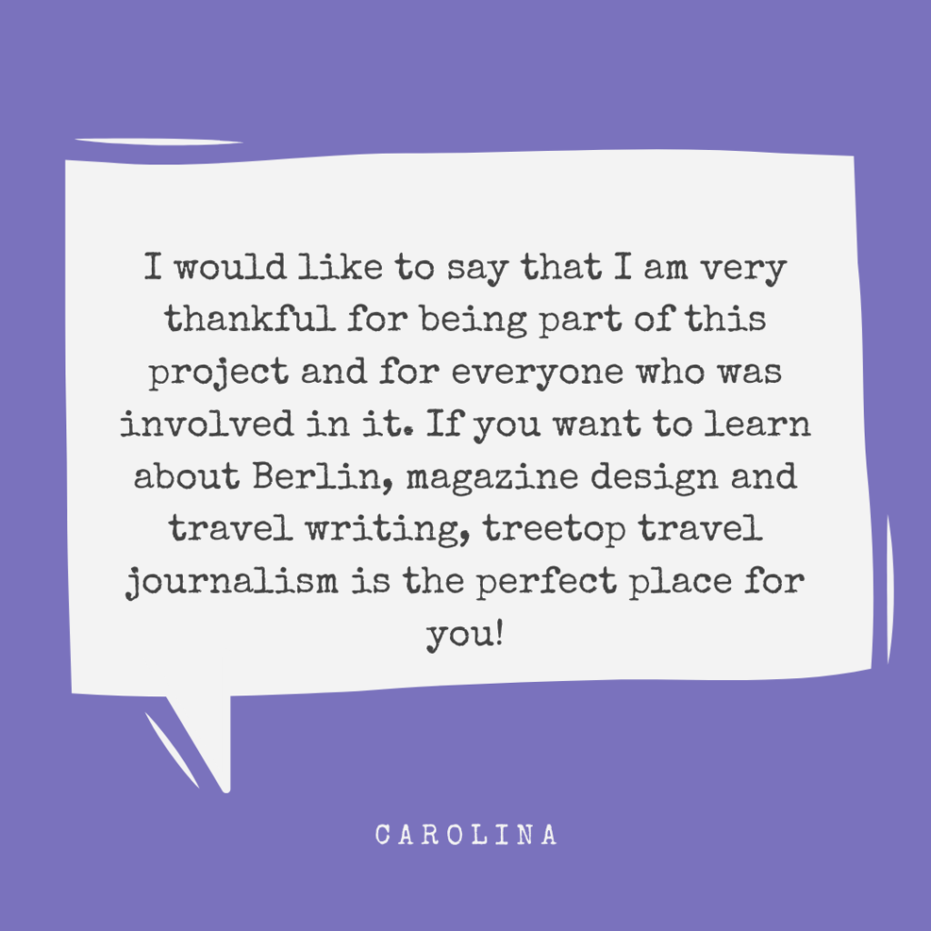 Carolina is a past project project member and this is her testimonial