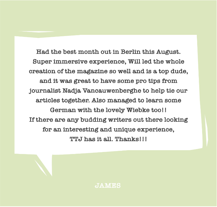 James testimonial for our media and journalism course in Berlin