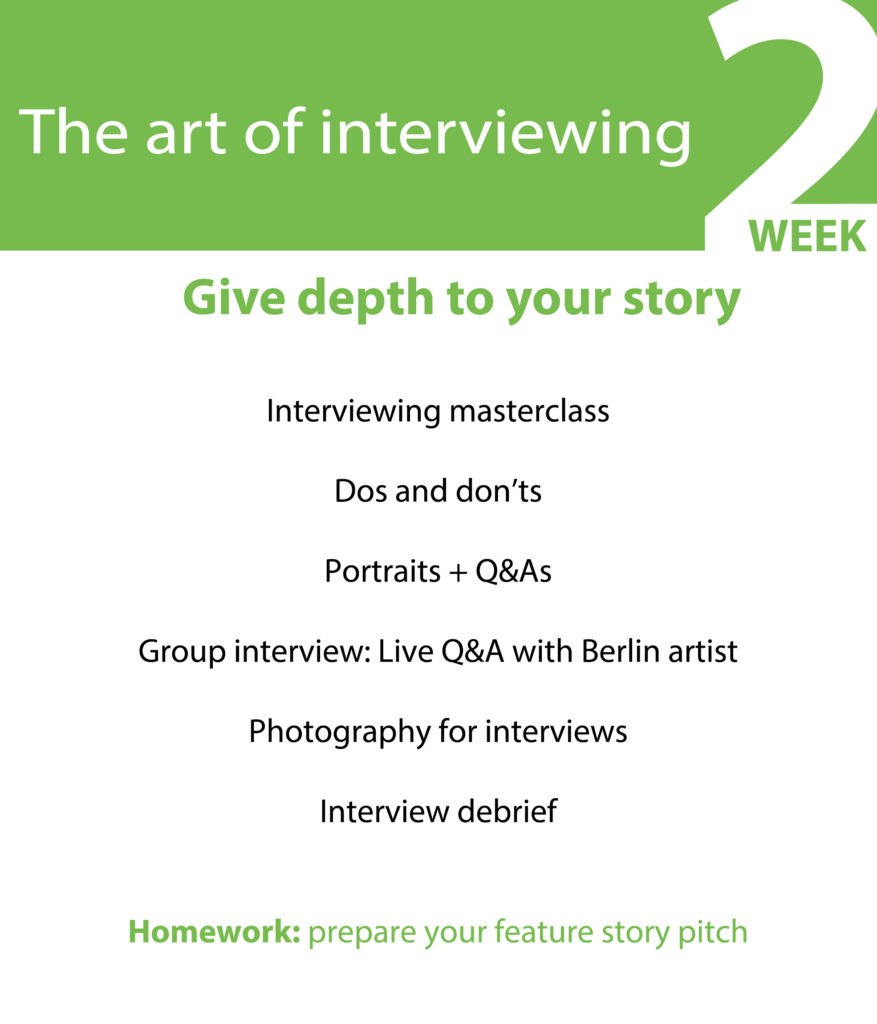 Our summer journalism programme schedule