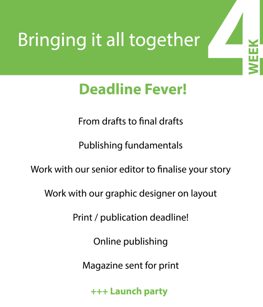 The outline for the fourth and final week of our journalism project based in Berlin